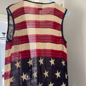 Short sleeve cardigan. American flag design